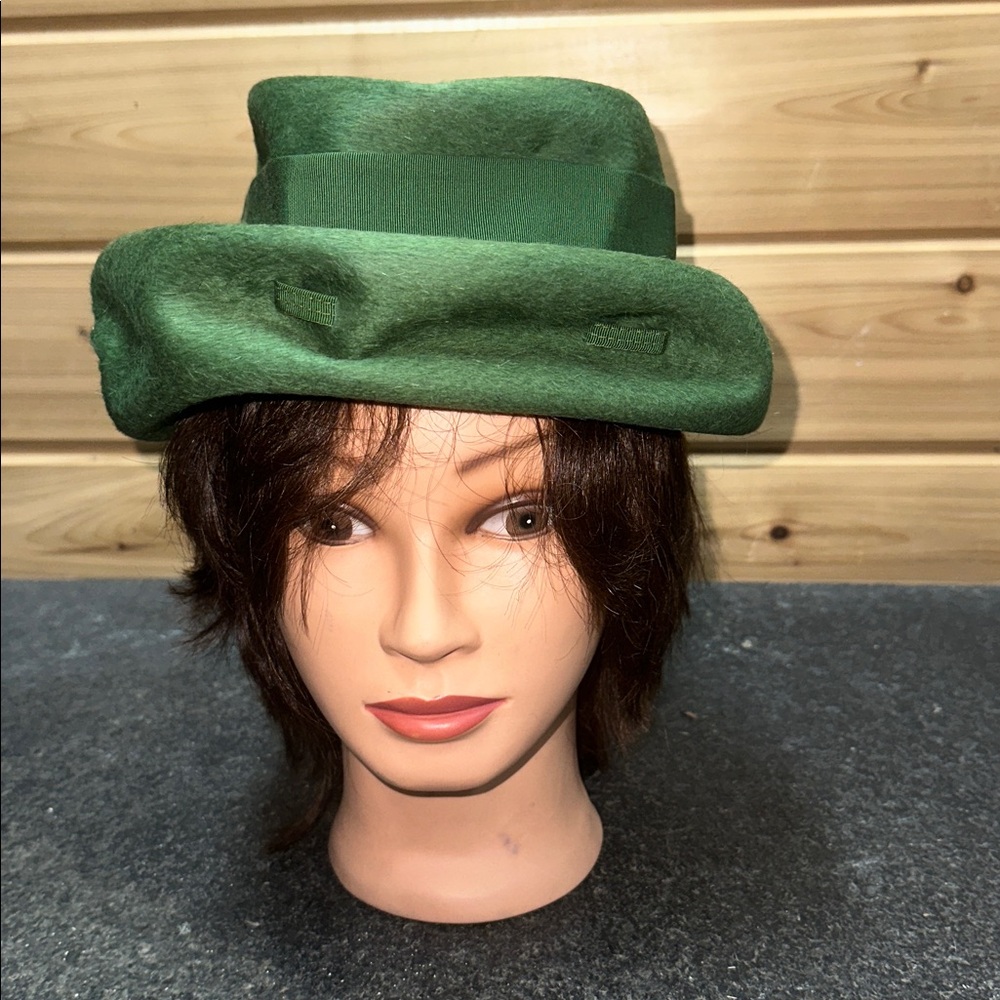 Vintage Green Hat made from Genuine Beaver